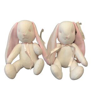 Bunny Rabbit Plush Lot of 2 Stuffed Animals Easter Twins NWT 6" sitting Floppy